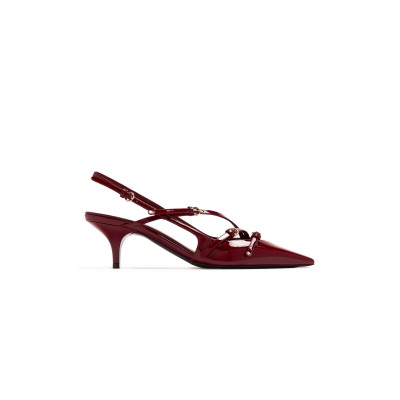 MIU MIU PATENT LEATHER SLINGBACKS WITH BUCKLES 5I013E
